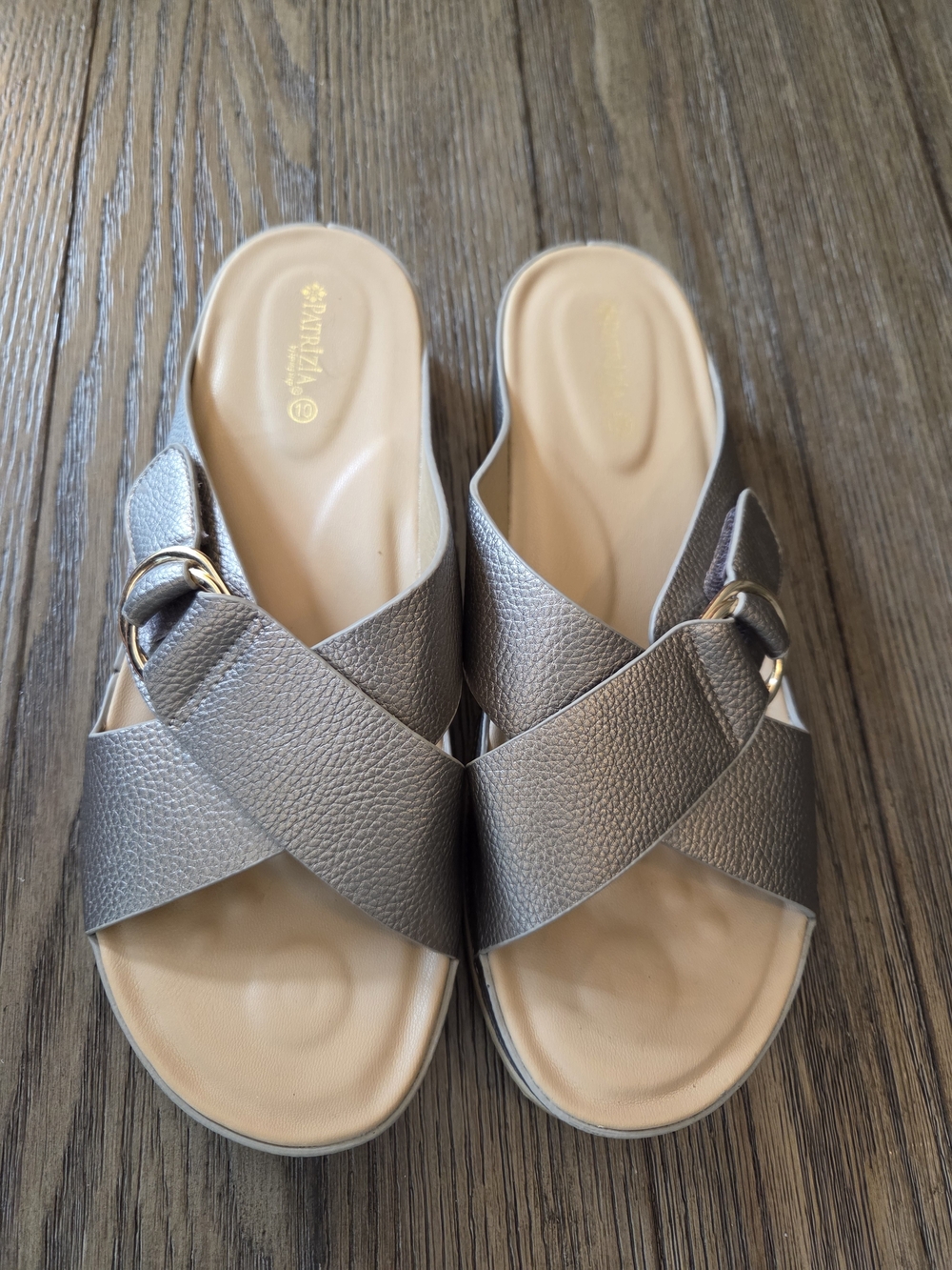 Patrizia by Spring Step Pewter Metallic Rutha Slide Sandals - Picture 2 of 8